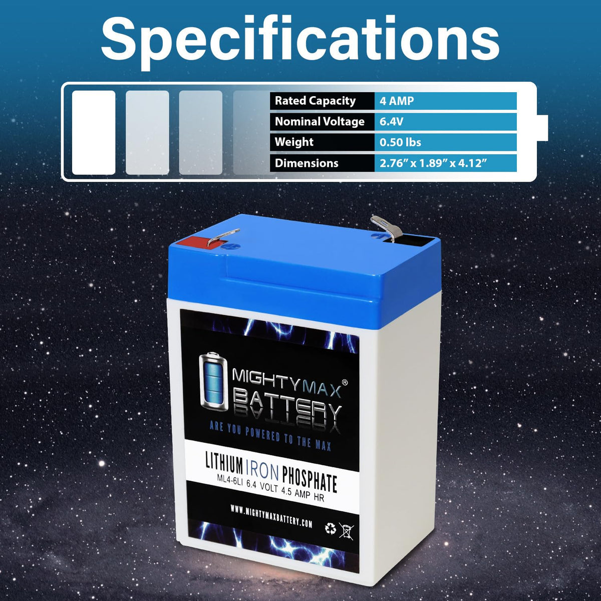 6V 4.5AH Lithium Replacement Battery N77174