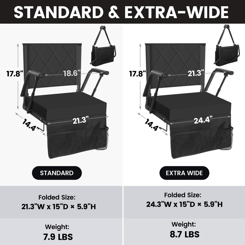 Portable Folding Stadium Seat with Back Support R1894