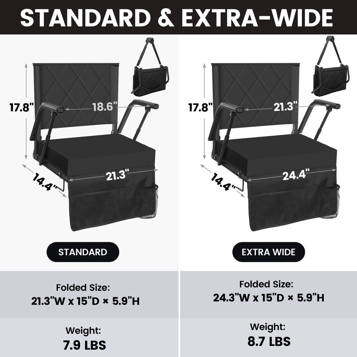 Portable Folding Stadium Seat with Back Support R1894