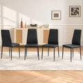 Black PU Leather Dining Chairs Set of 4 I56476