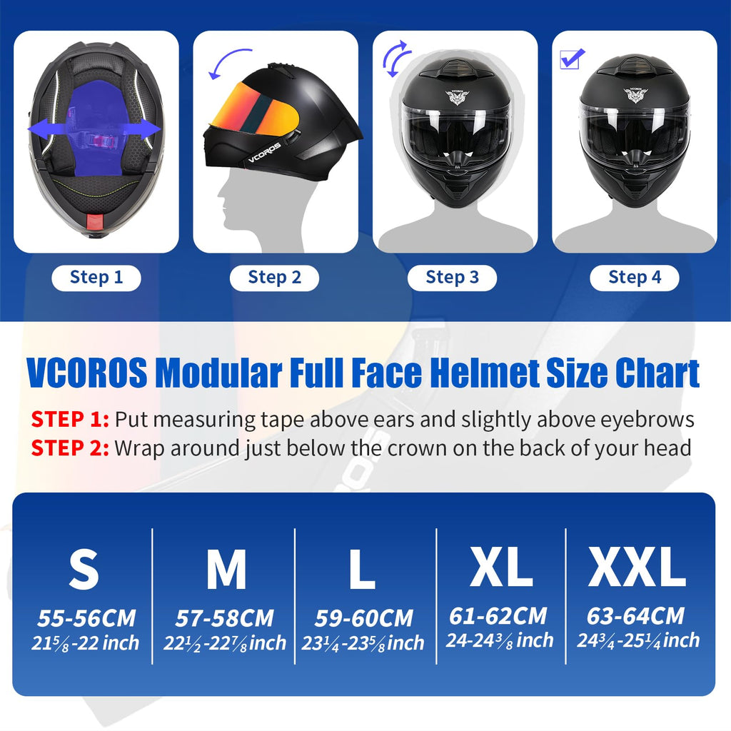 Flip Up Modular Motorcycle Helmet Dual Visor L157