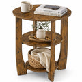 Rustic Brown 19.7 inch Round Side Table U504