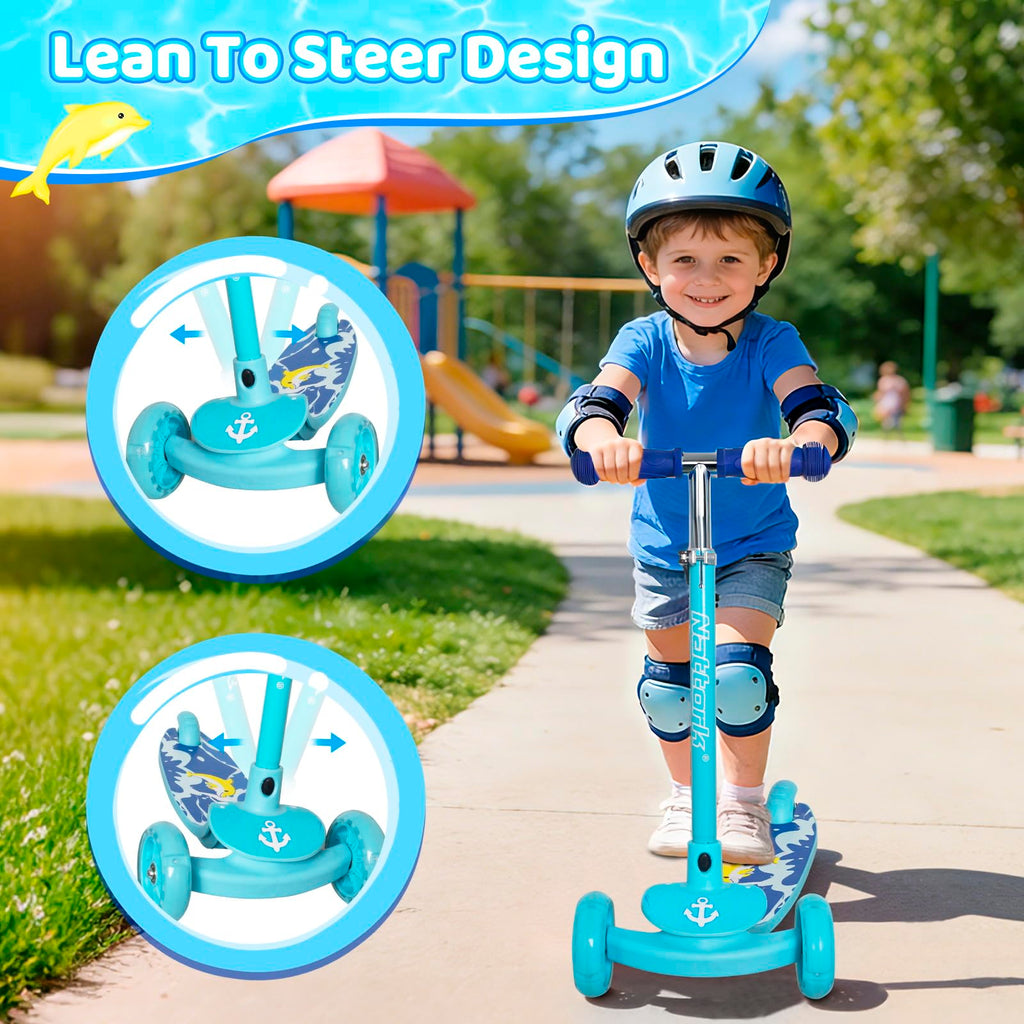 3-Wheel Toddler Kick Scooter with Light-Up Wheels P2329