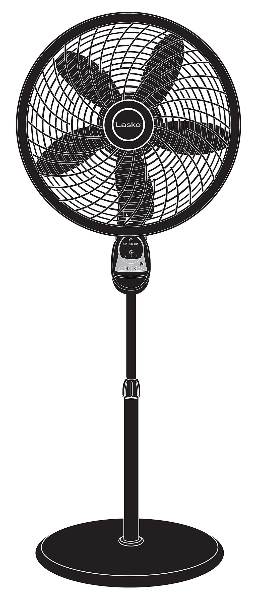 Oscillating Pedestal Fans with Adjustable Height, Timer, Remote Control and 3 Speeds I946397