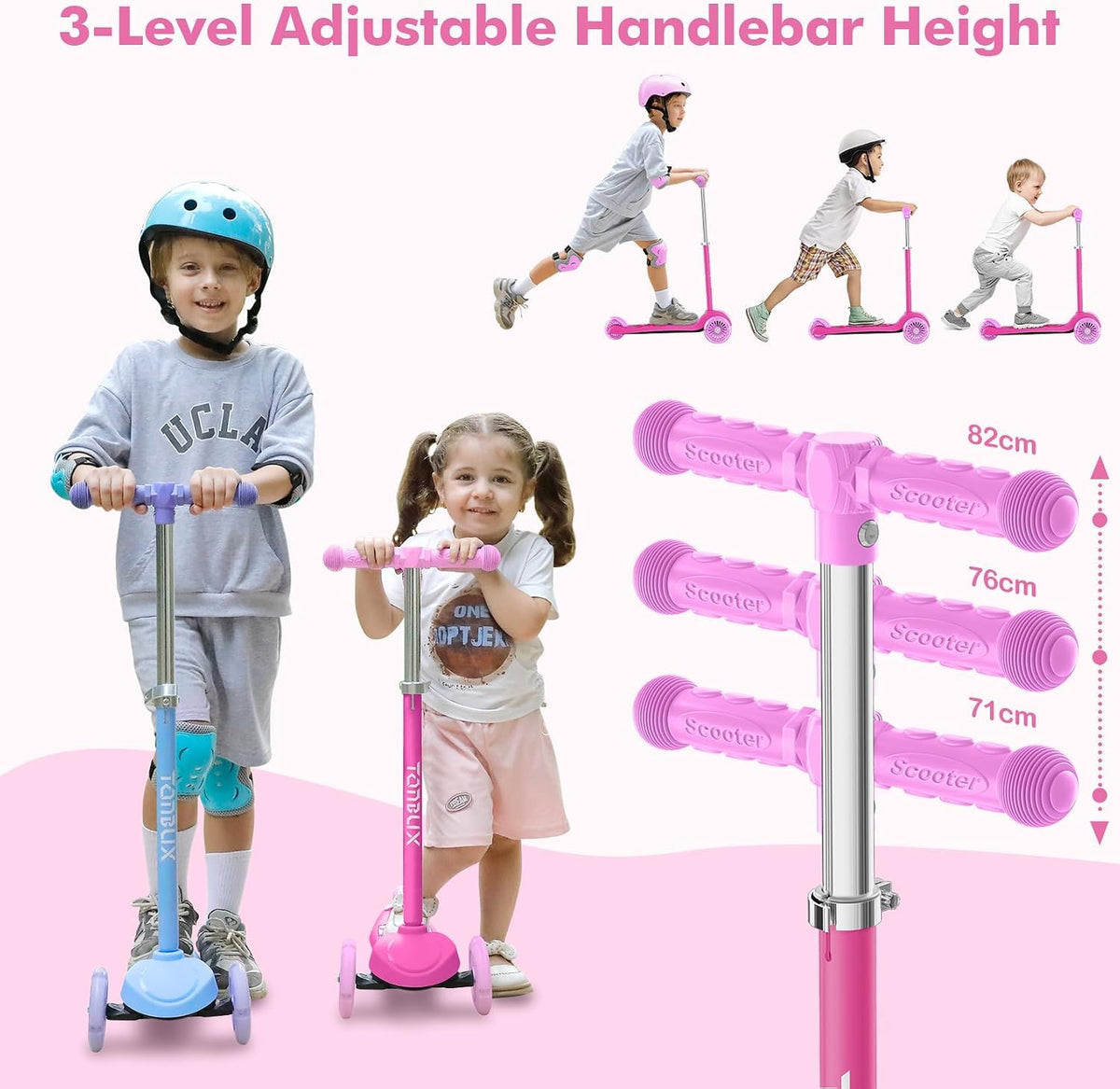 Kids 3-Wheel Scooter with Light-Up Deck and Wheels G272
