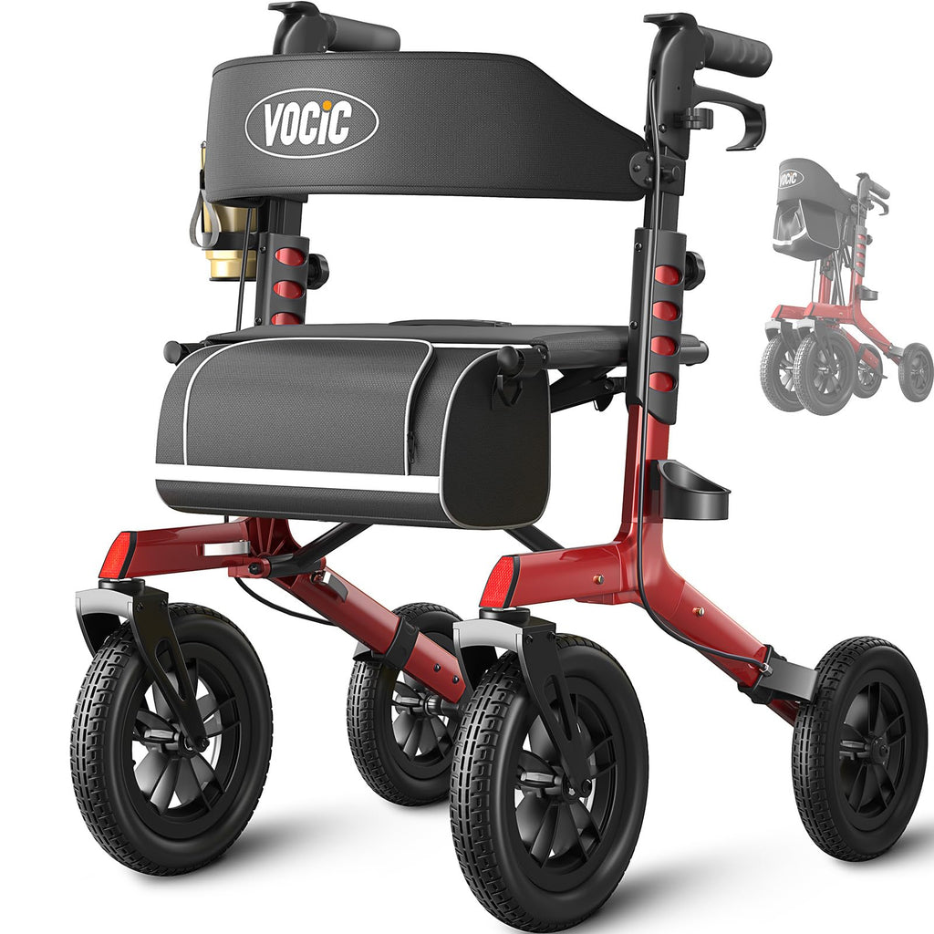 Walkers for Seniors with Seat Outdoor Rollator 12'' All Terrain P771