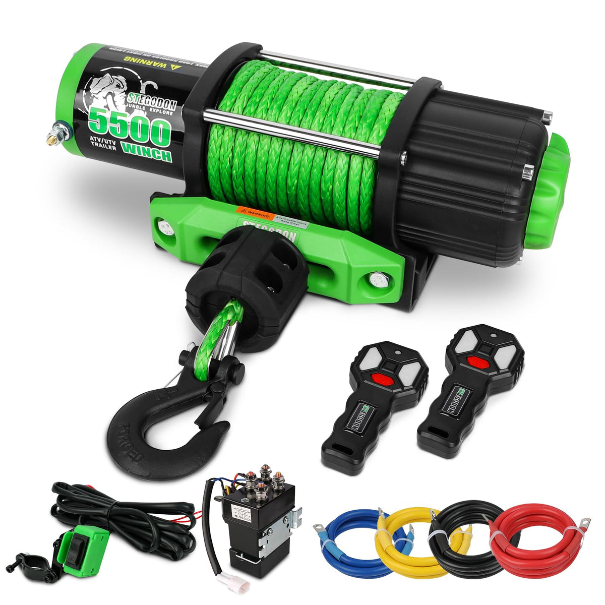 12V Electric Winch with Synthetic Rope and Wireless Remote Z698