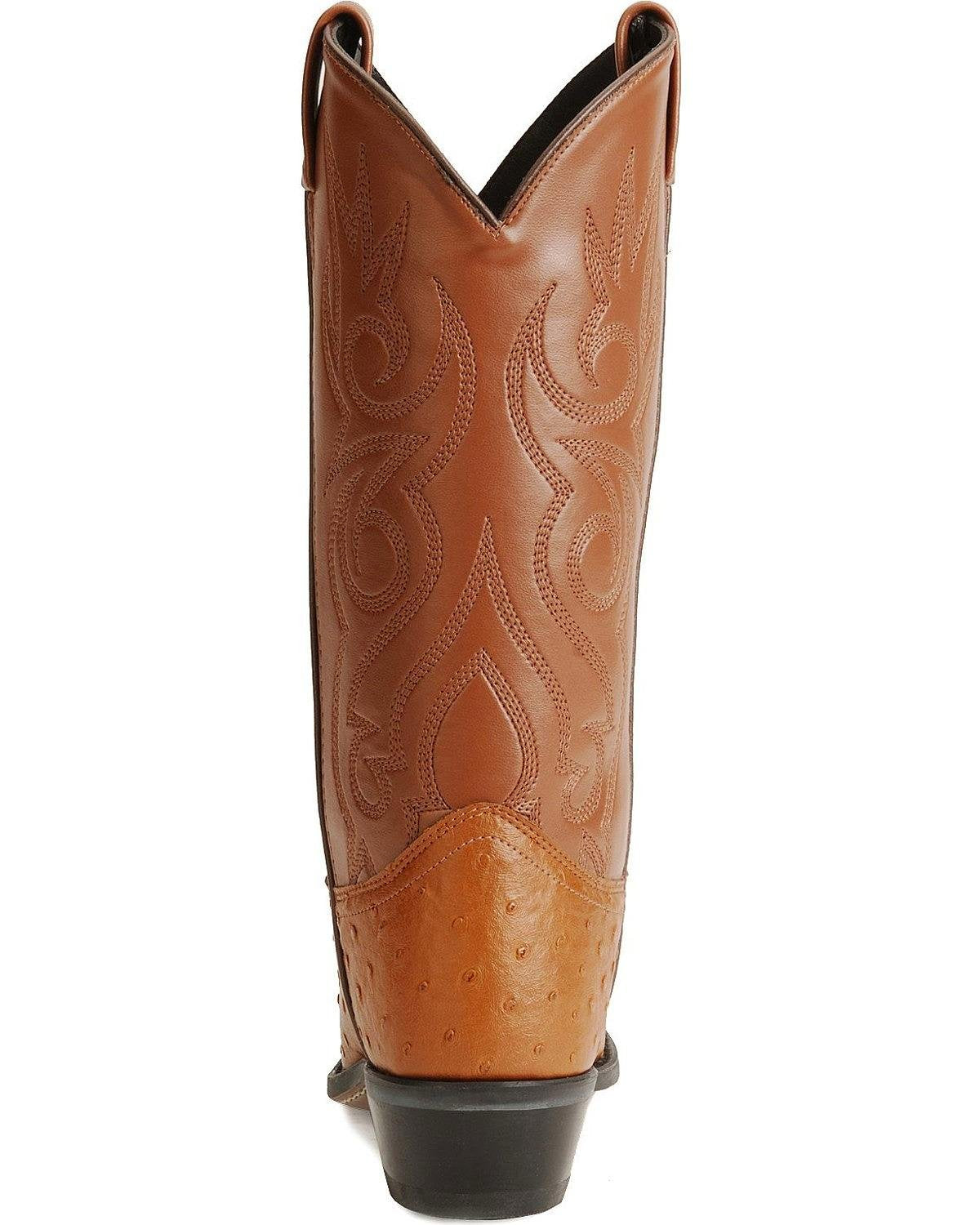 Cognac Ostrich Print Cowboy Boots F5189