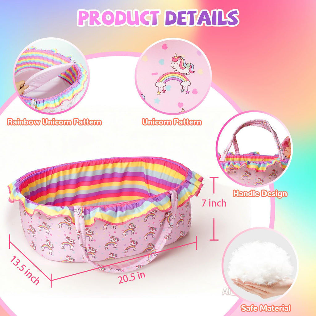 Baby Doll Clothes Outfit Set with Bassinet D247945
