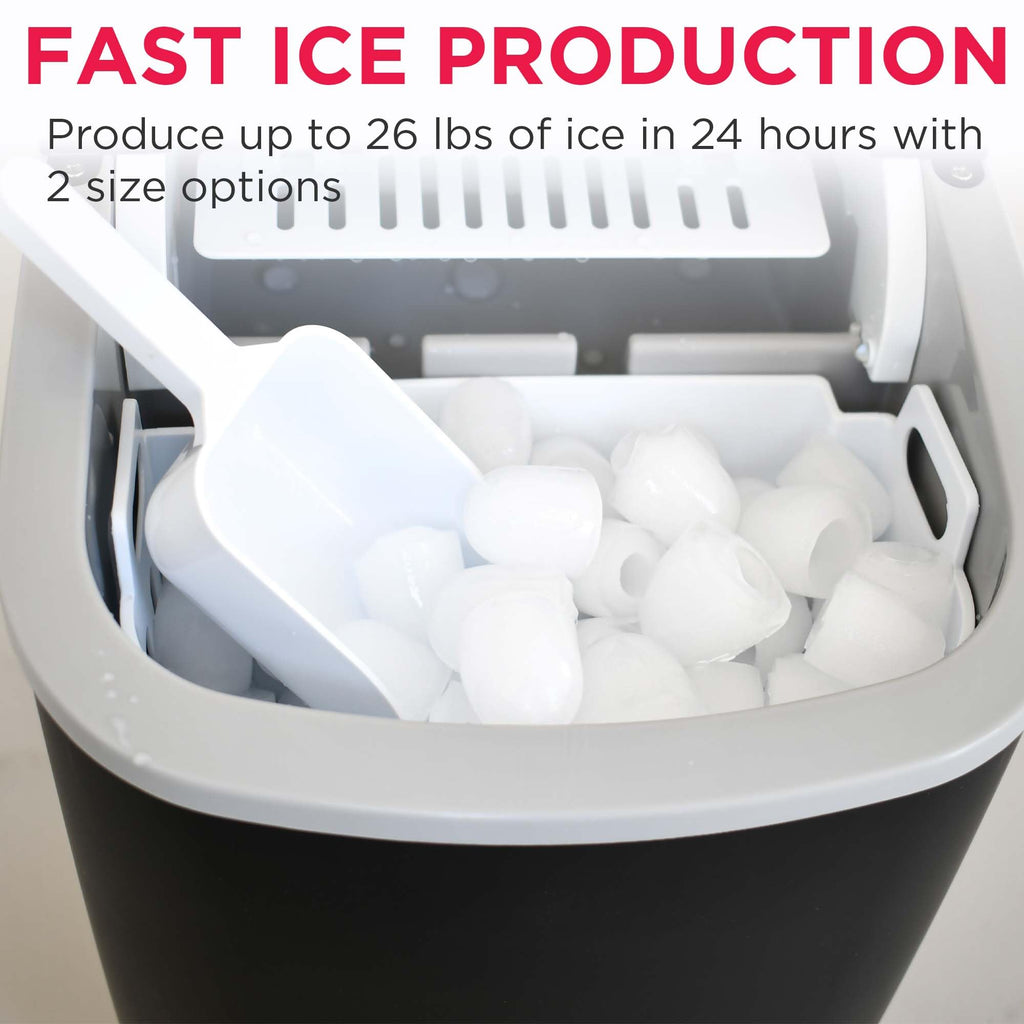 Compact Countertop Ice Maker 26 lb per Day Black D6785