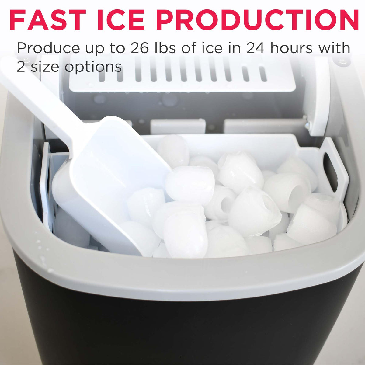 Compact Countertop Ice Maker 26 lb per Day Black D6785