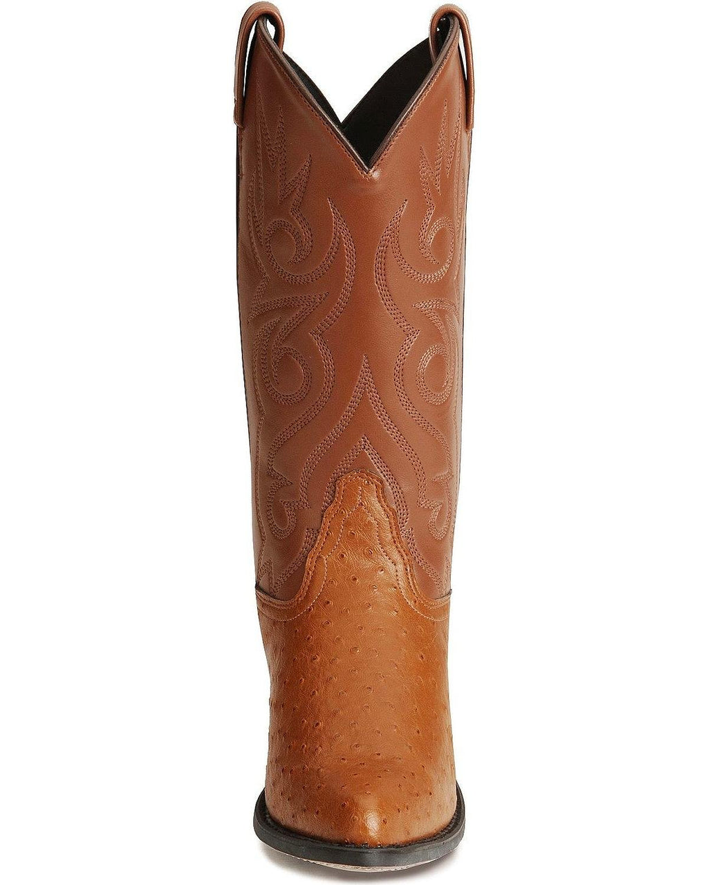 Cognac Ostrich Print Cowboy Boots F5189