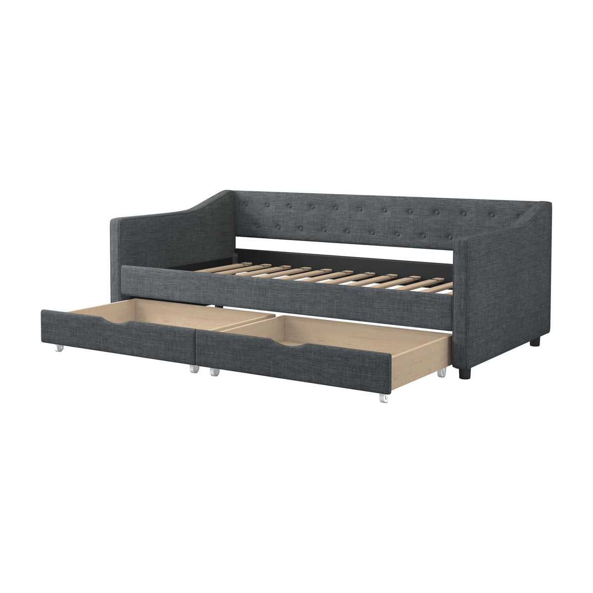 Upholstered Twin Size Daybed with Drawers Q12321