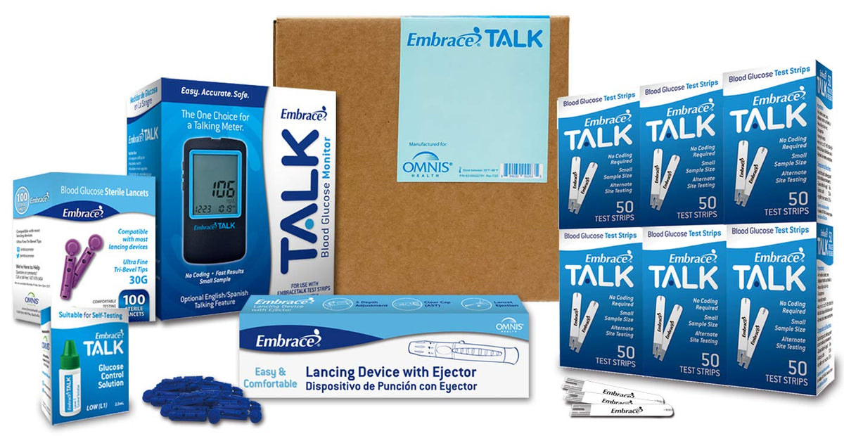 Diabetes Testing Kit with Blood Glucose Meter Test Strips Lancets and Carrying Case G961