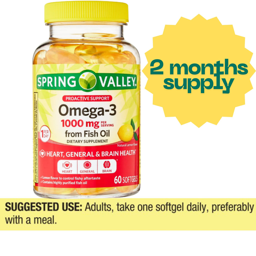 1000 mg Fish Oil Softgels 60 Count S3692