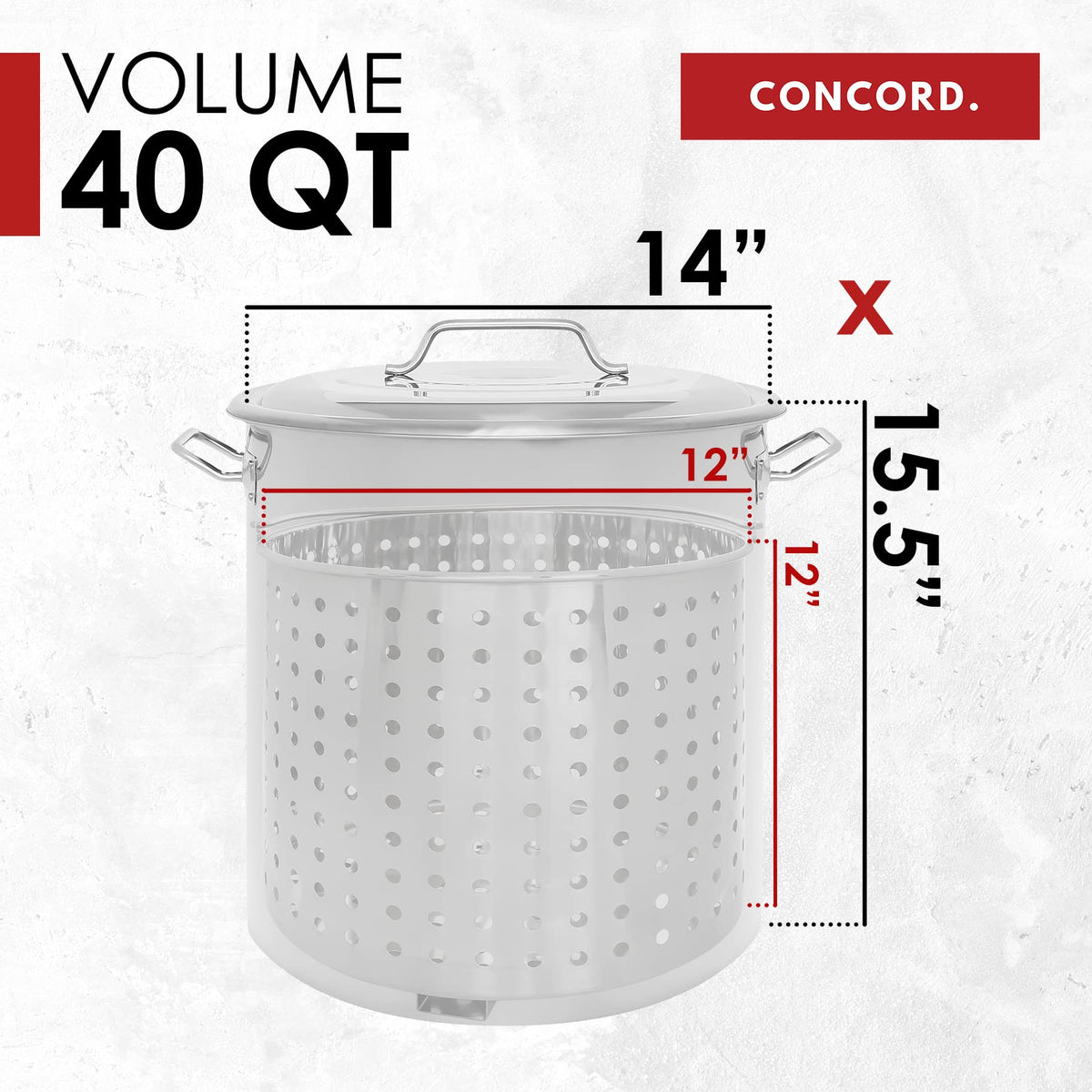 40 Quart Stainless Steel Stock Pot with Steamer Basket and 12" Single Propane Stove T5180