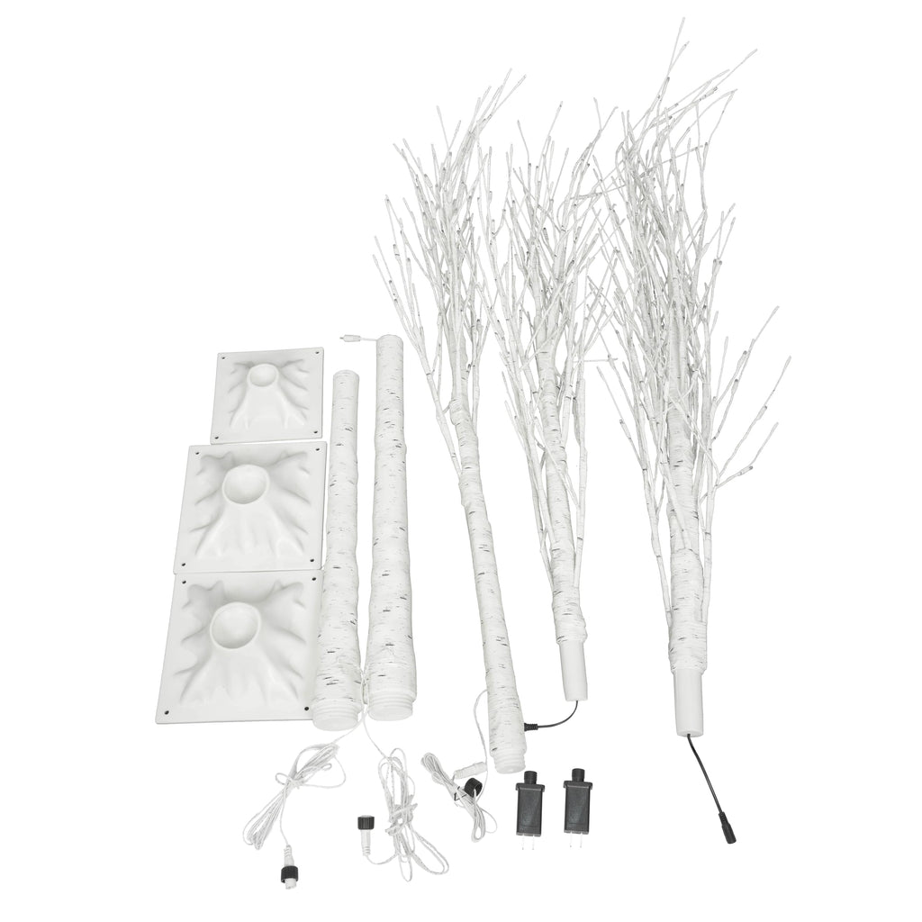 White Birch Tree Set with 246 LED Lights V22747