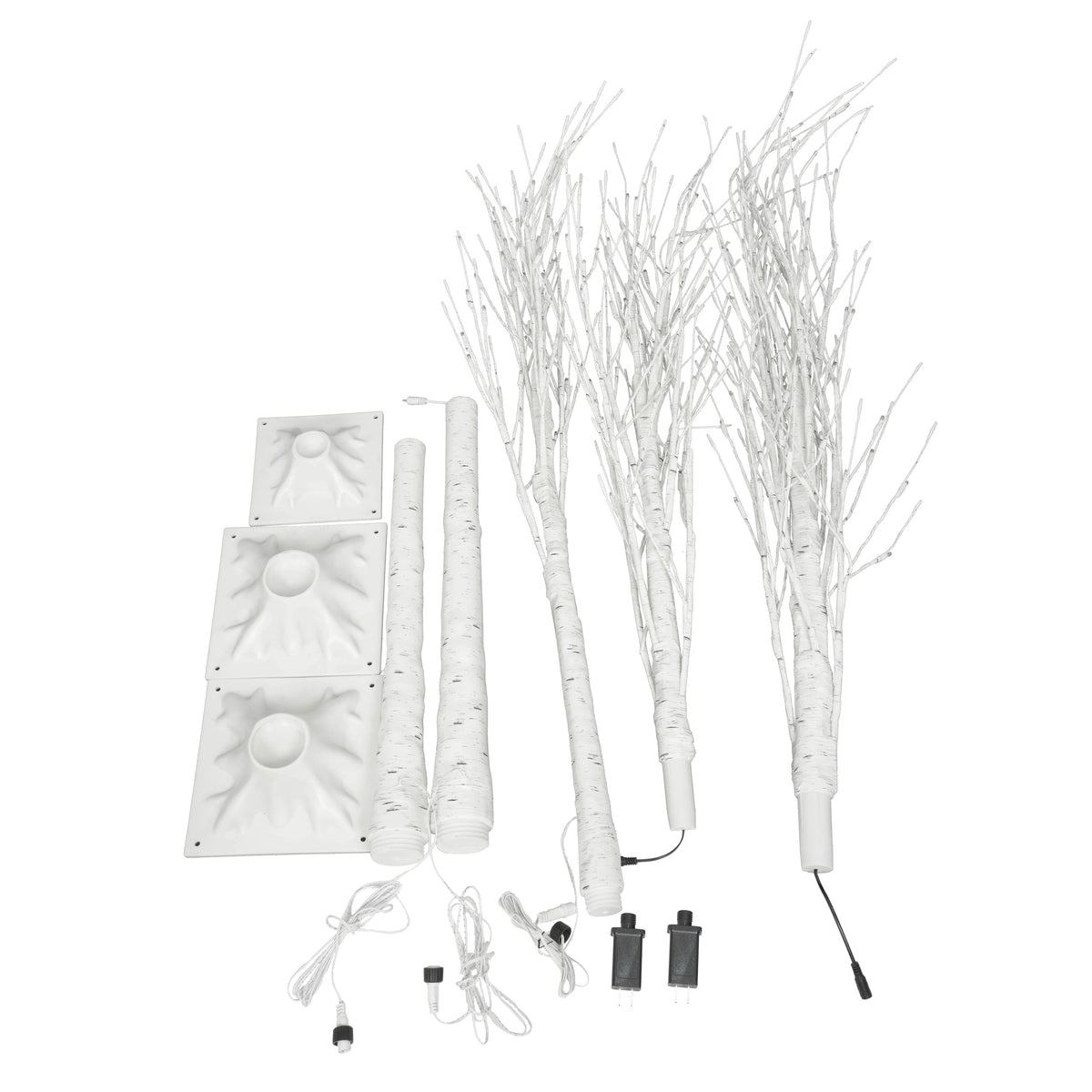 White Birch Tree Set with 246 LED Lights V22747