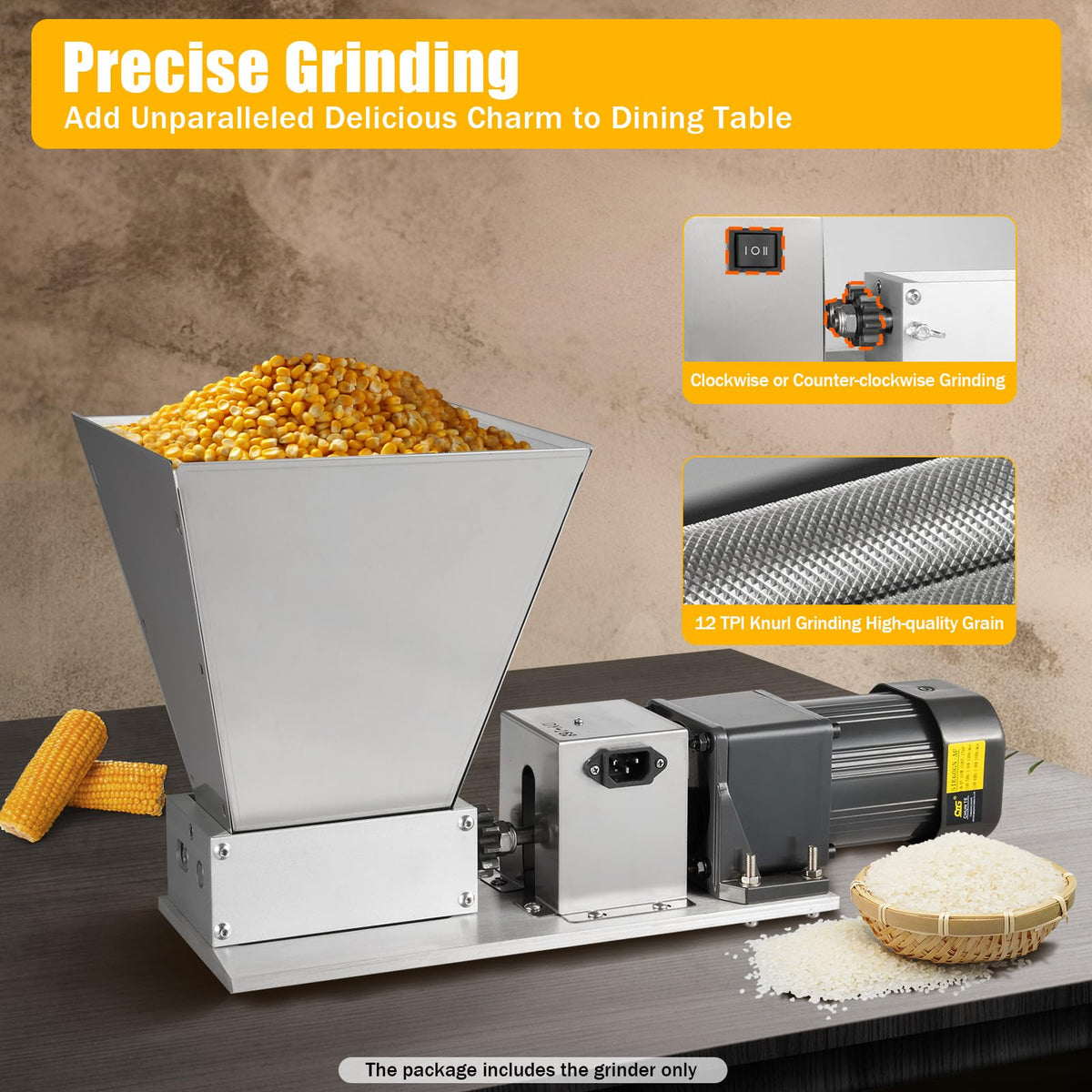 110V 60W Stainless Steel Grain Mill D809889