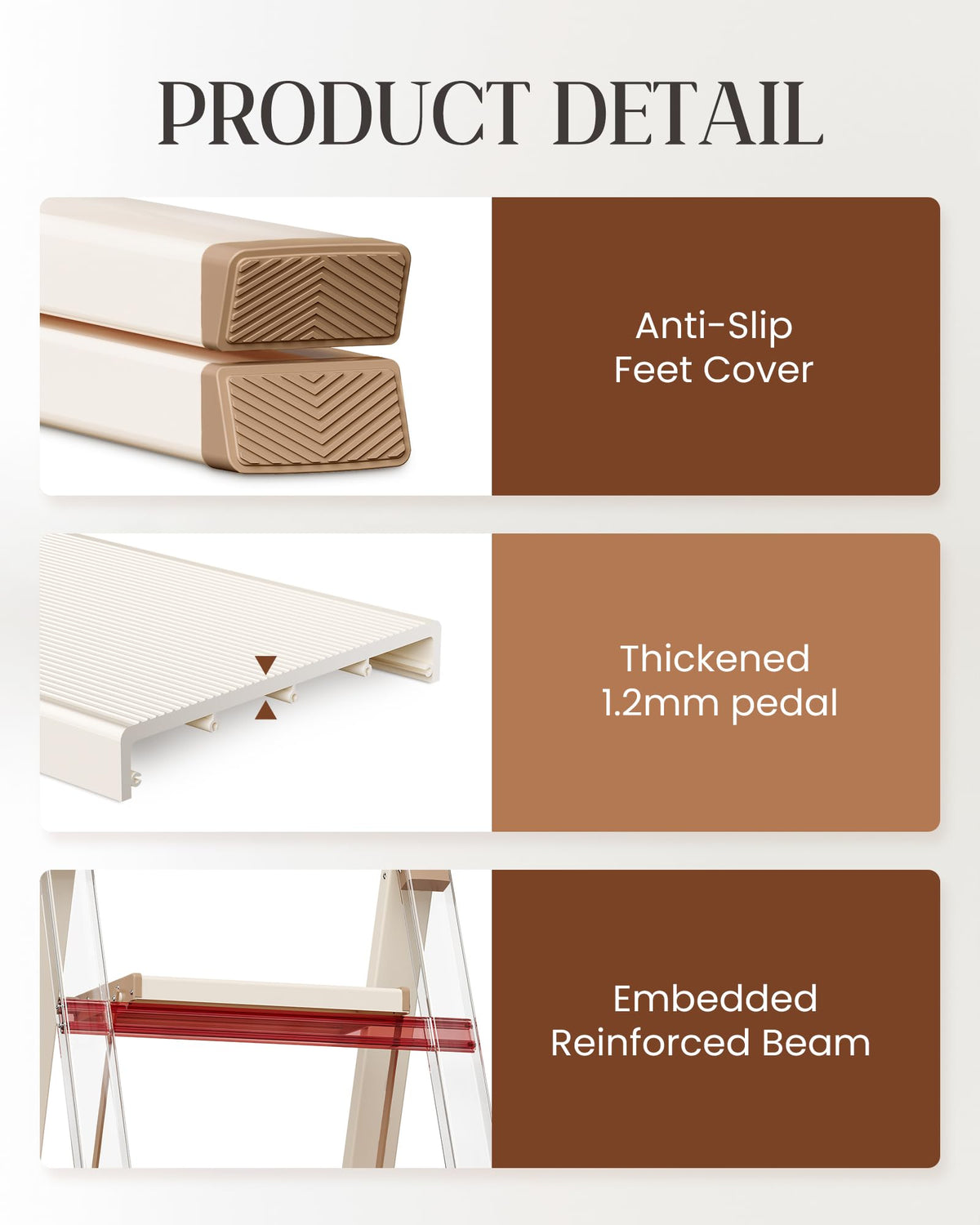 4 Step Ladder with Anti-Slip Wide Pedal X979