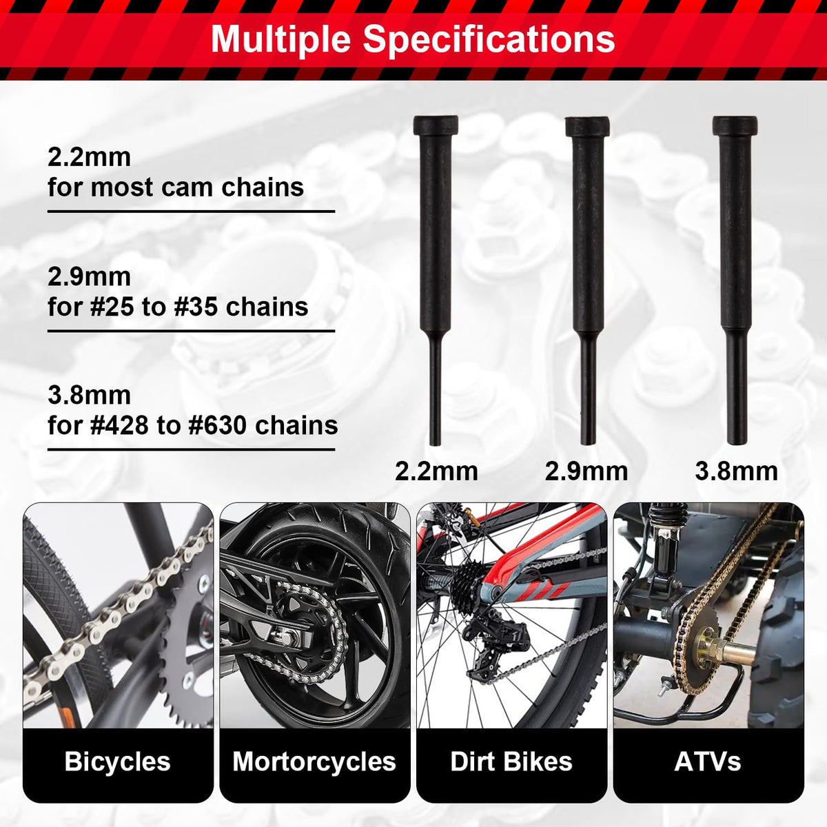 13 Pcs Motorcycle Chain Breaker Tool Kit Y505581