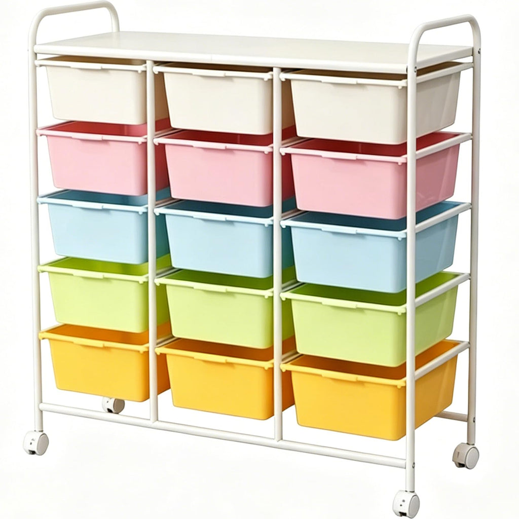 15 Drawer Rolling Storage Cart with Wheels R8942