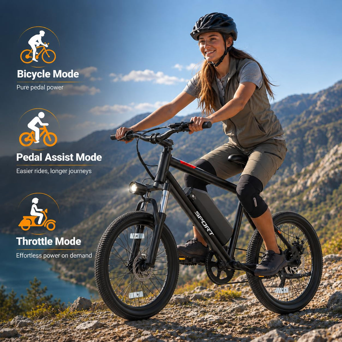 Electric Bike for Adults 1000W Peak Motor 20"/26" Mountain Ebike F31598