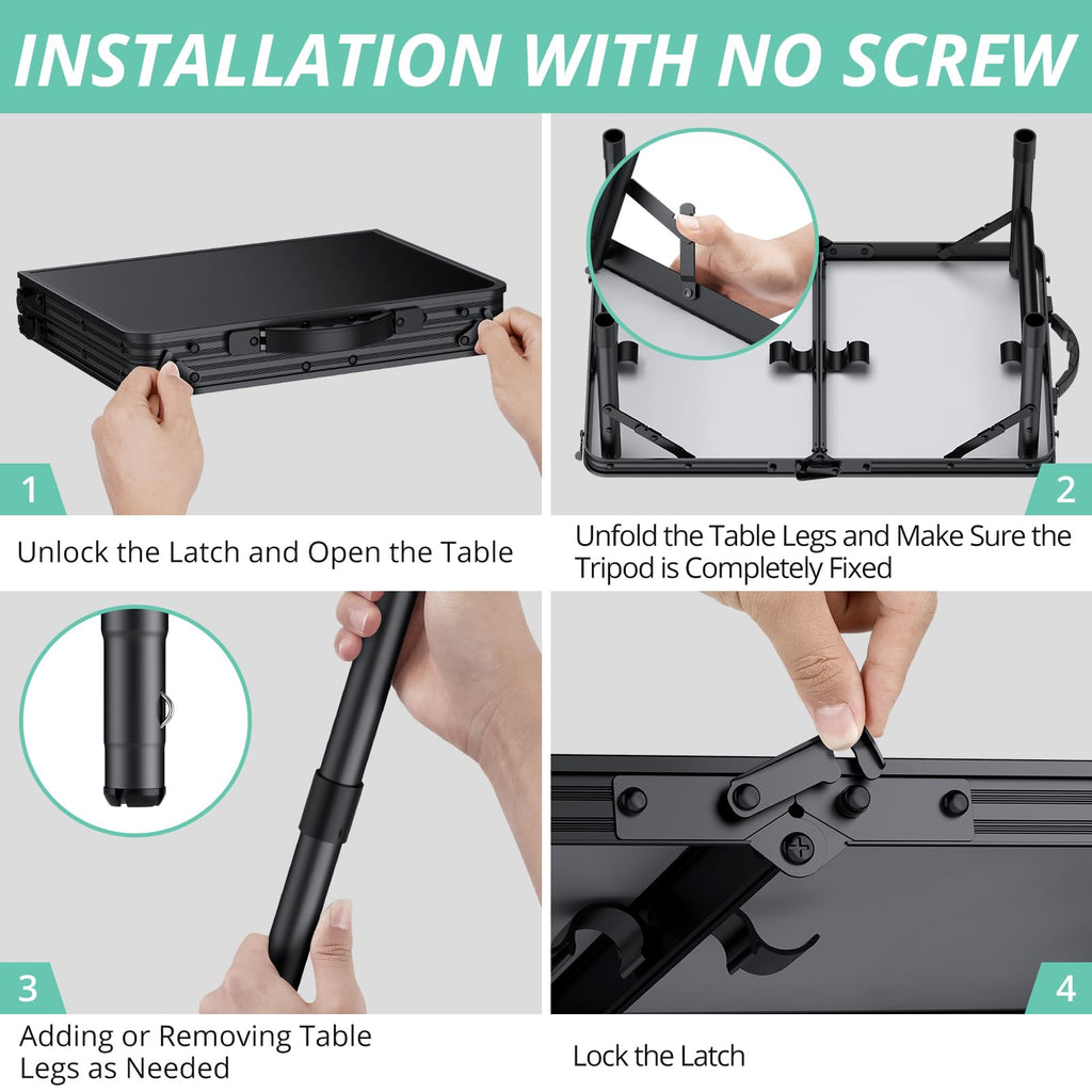 Folding Camping Table with Adjustable Height Q186