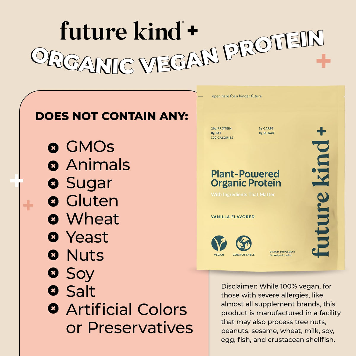 Vegan Protein Powder Vanilla 34 Servings U6137