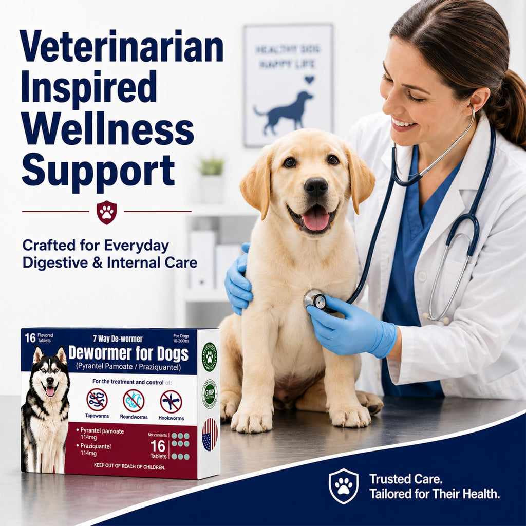 Dewormer for Dogs with Praziquantel & Pyrantel Pamoate, 16 Tablets O1348