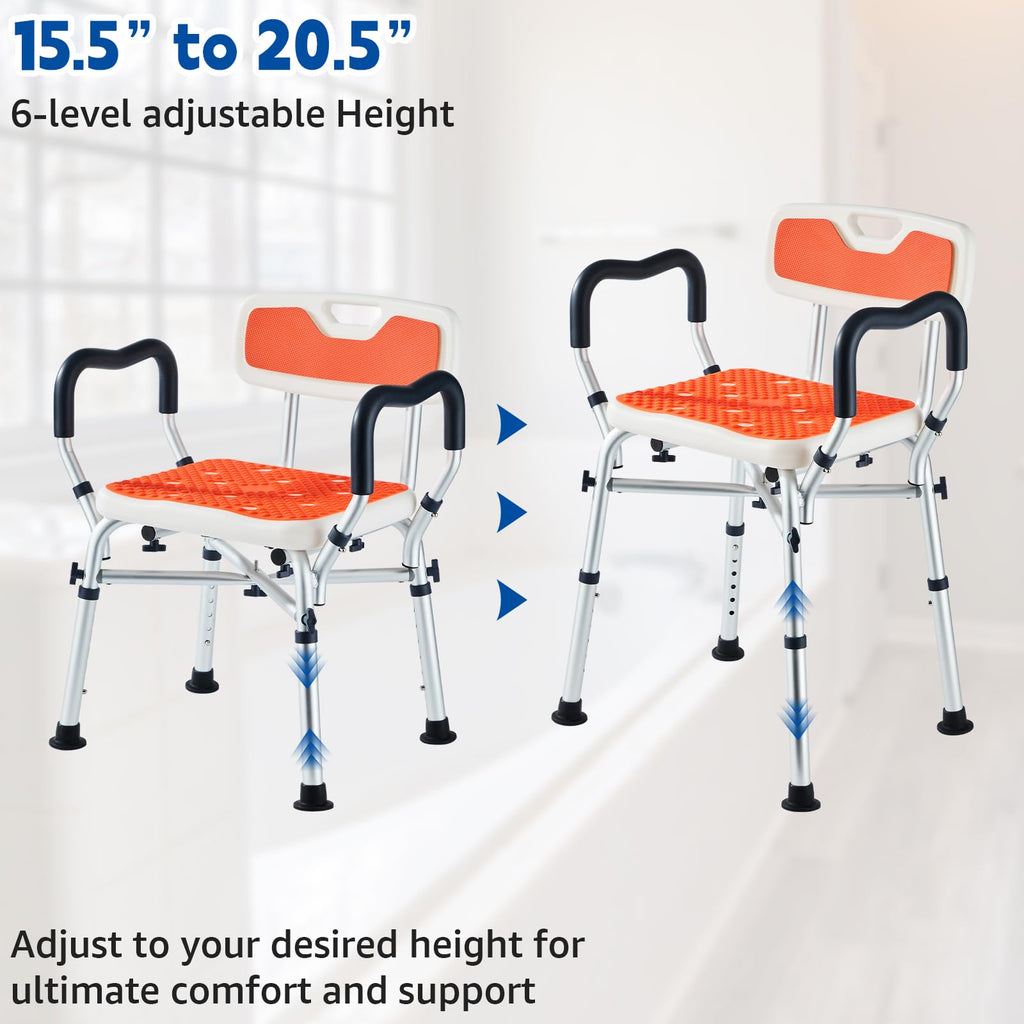 Padded Shower Chair with Arms and Back Q7437
