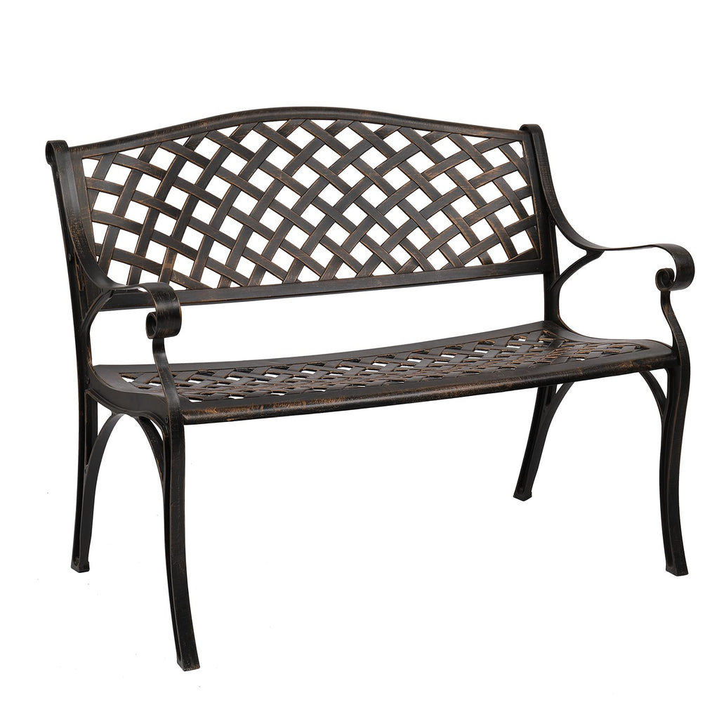 40.5" Anti-Rust Cast Aluminum Patio Garden Bench D820269
