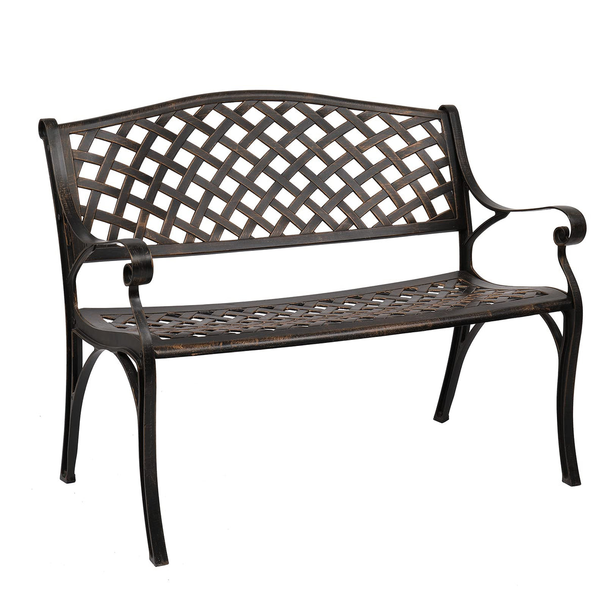 40.5" Anti-Rust Cast Aluminum Patio Garden Bench D820269