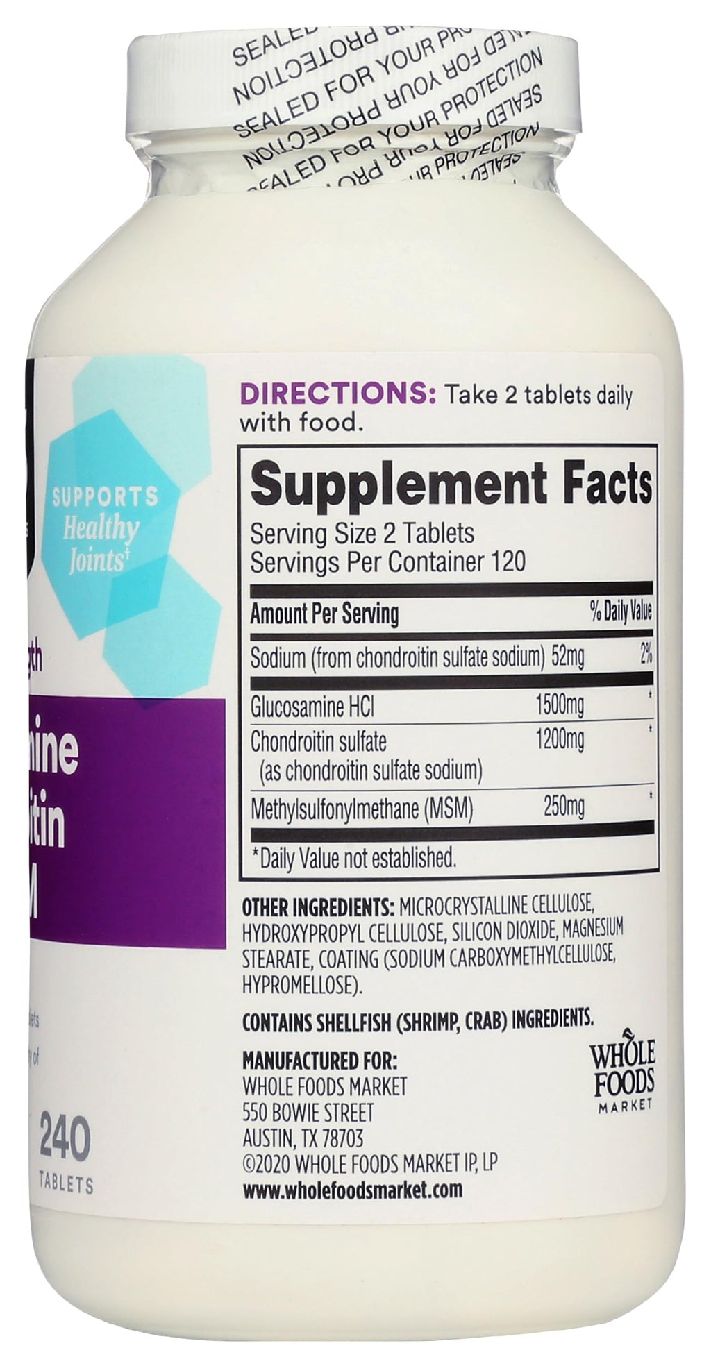 Glucosamine Chondroitin MSM 240 Tablets V675