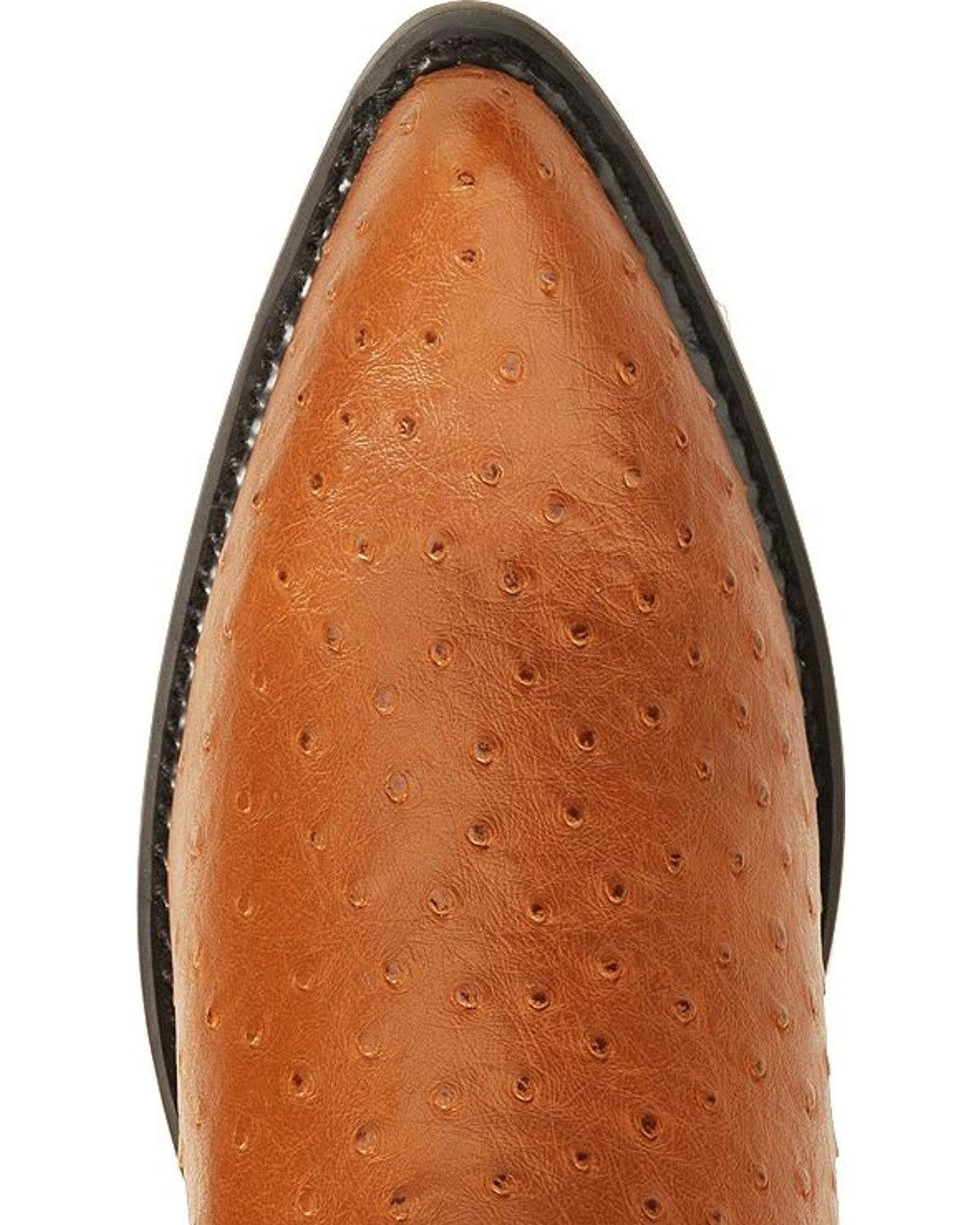 Cognac Ostrich Print Cowboy Boots F5189