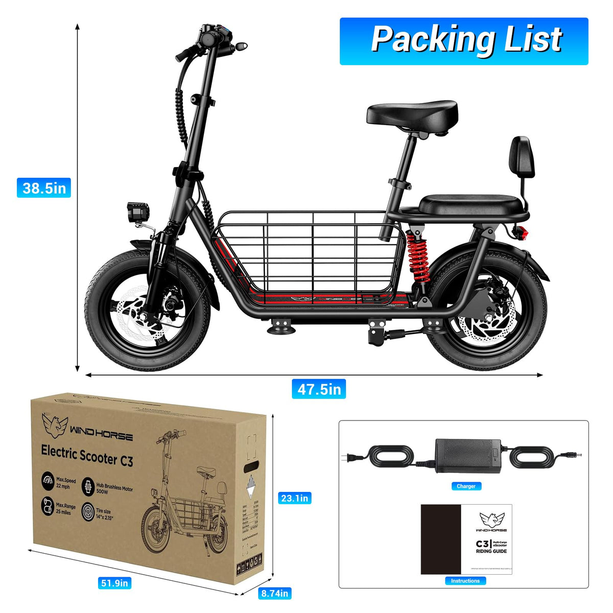 Electric Scooter with Seat C939