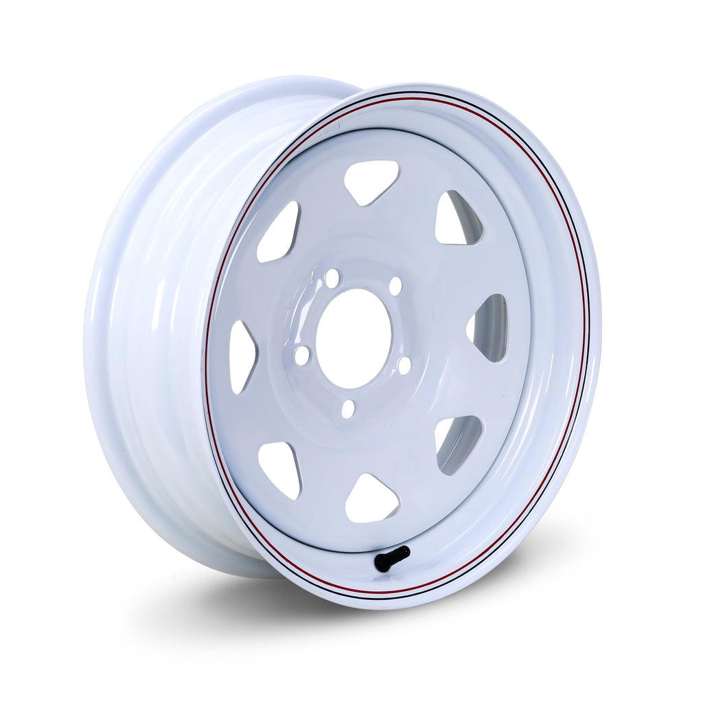 15X5 Trailer Wheel 5 Lug on 4.5" Bolt Pattern White Spoke Rim N9183