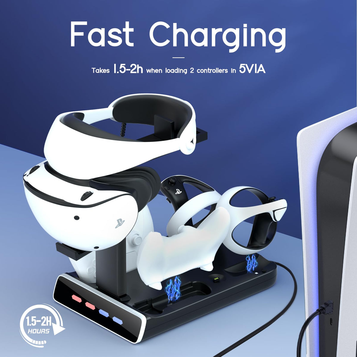 Controller Charging Dock with LED Light and Type-C Cable J262