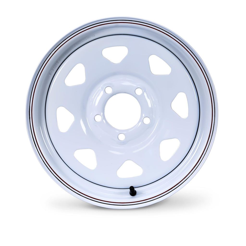 15X5 Trailer Wheel 5 Lug on 4.5" Bolt Pattern White Spoke Rim N9183