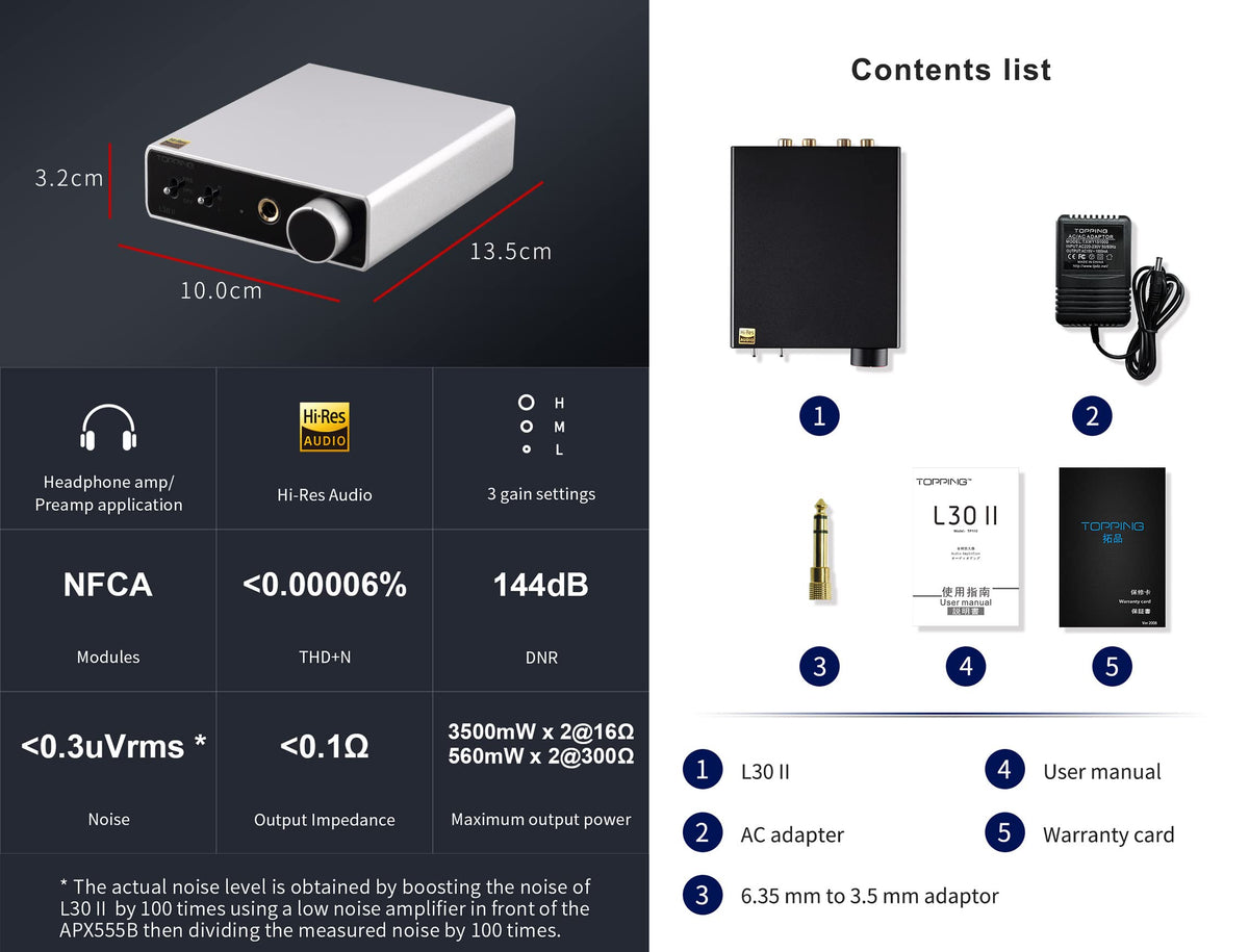 Topping E30 II DAC Preamp Audio Decoder + Topping L30II NFCA Linear Headphone Amp S9341