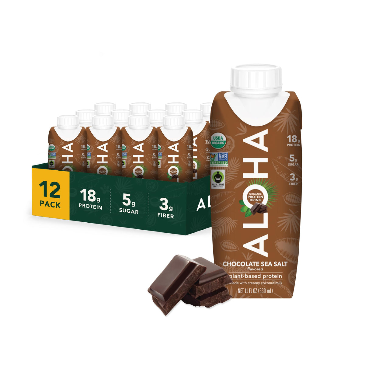 Chocolate Sea Salt Organic Plant Based Protein Drink M6442