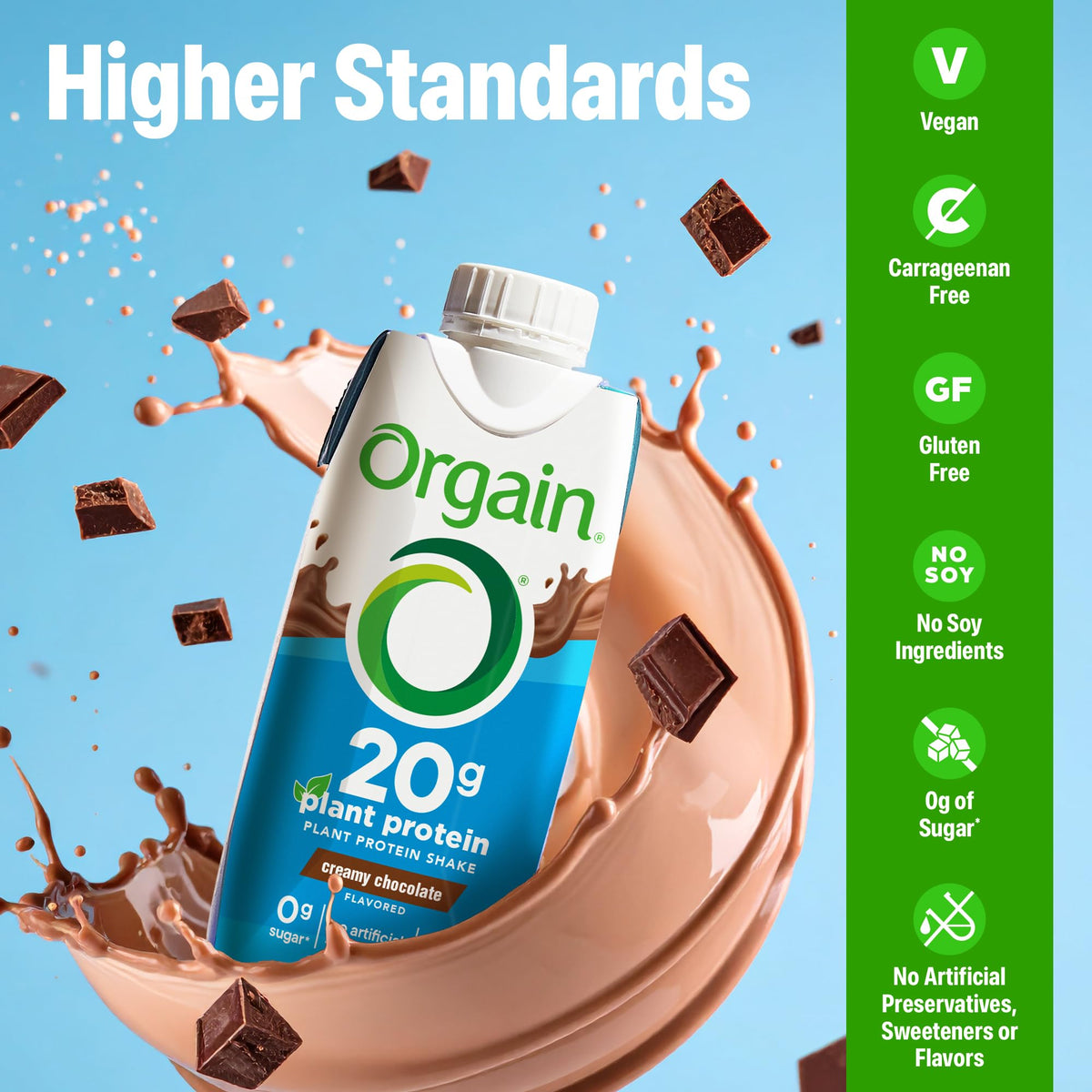 Chocolate 20g Vegan Protein Shake 11 oz 12pk H7512