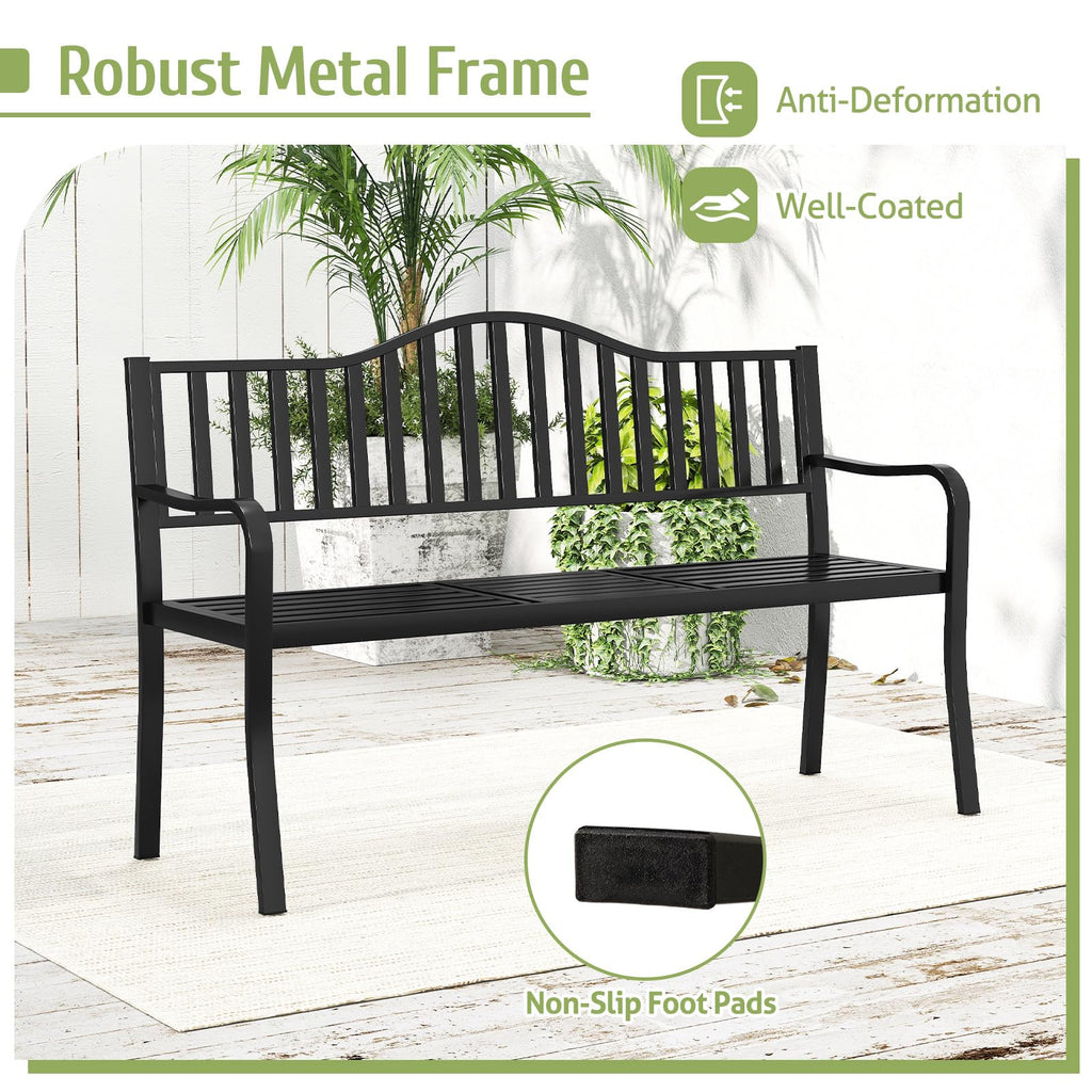 60” Metal Outdoor Garden Park Bench E95189