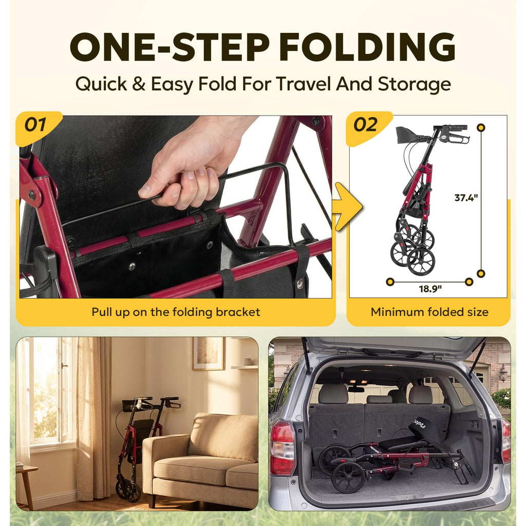 Foldable Rollator with Seat M40563