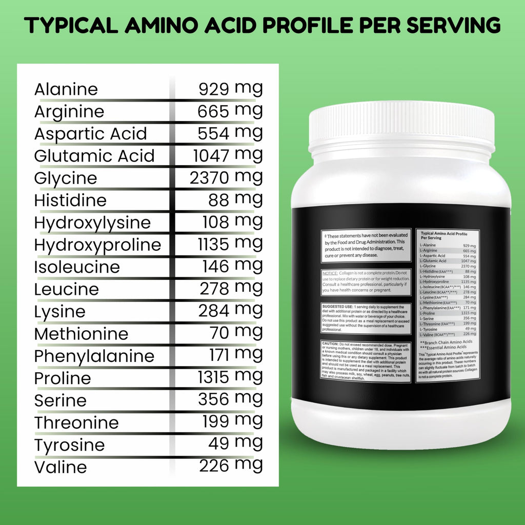 Unflavored Hydrolyzed Collagen Peptides Powder 1LB N724934
