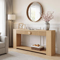 Oak Console Table with Storage Drawers P725