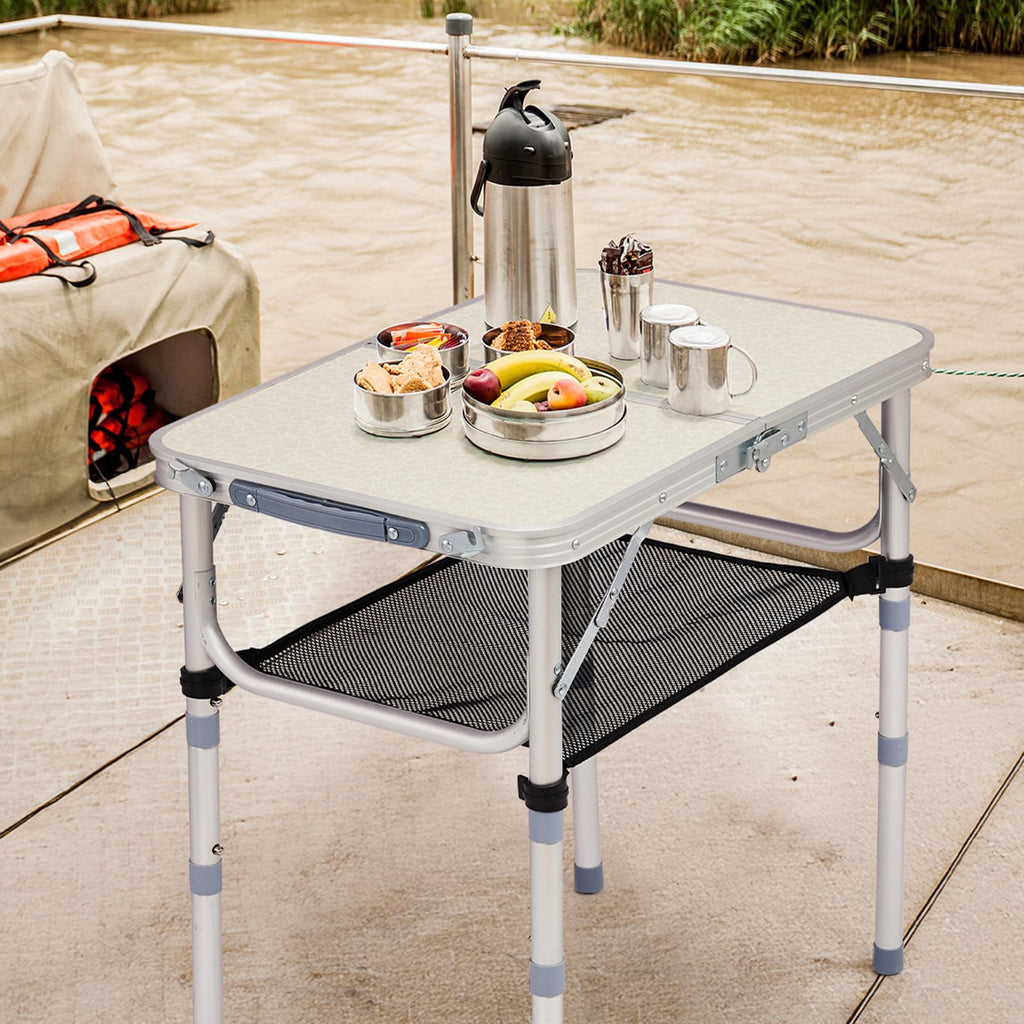 White 2ft Aluminum Folding Picnic Table F402