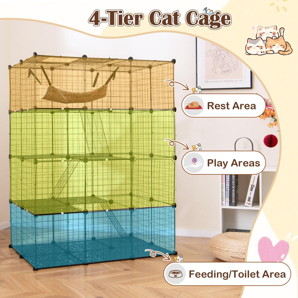 56" 4-Tier Cat Enclosure with Skylight H92825