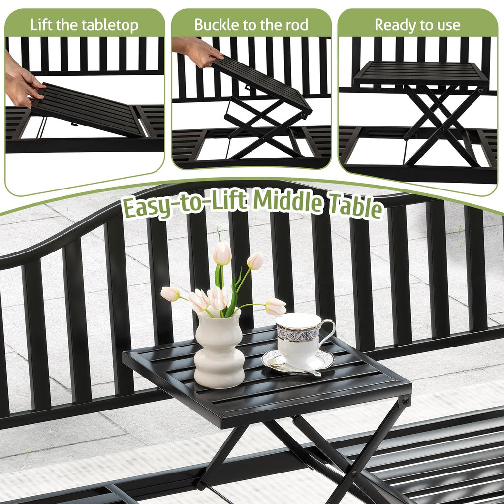60” Metal Outdoor Garden Park Bench E95189