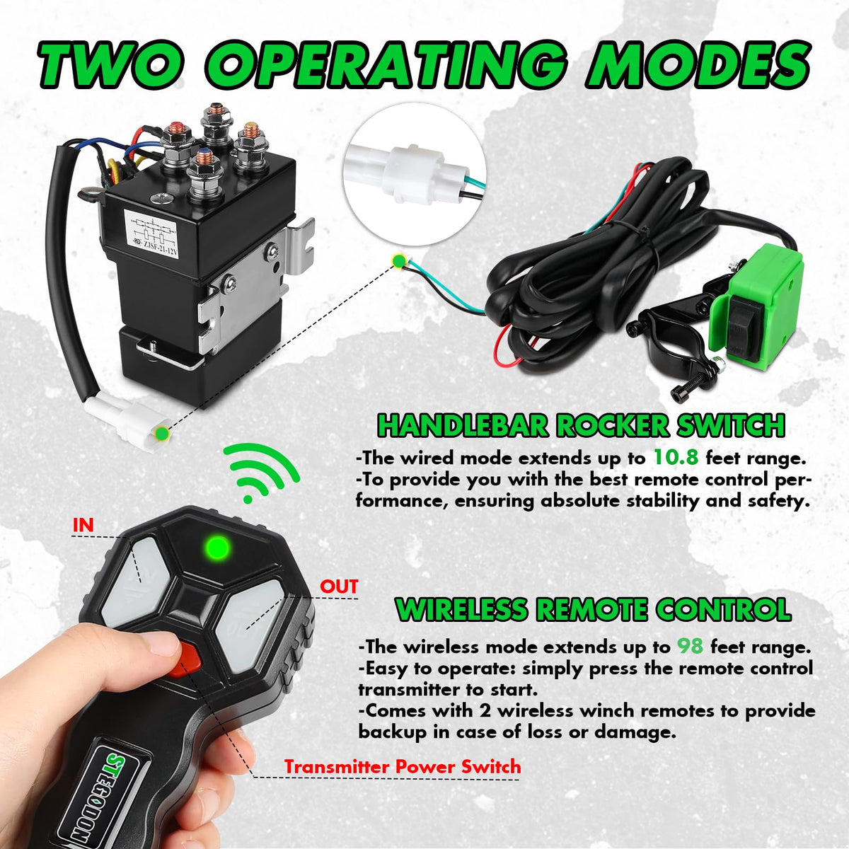 12V Electric Winch with Synthetic Rope and Wireless Remote Z698